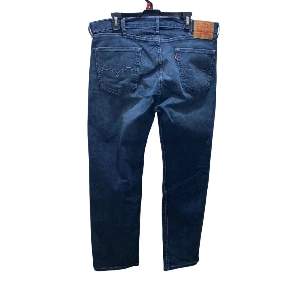 Levis 505 Regular Fit Straight Leg Jeans Mens 38x30 Dark Wash Blue Waterless